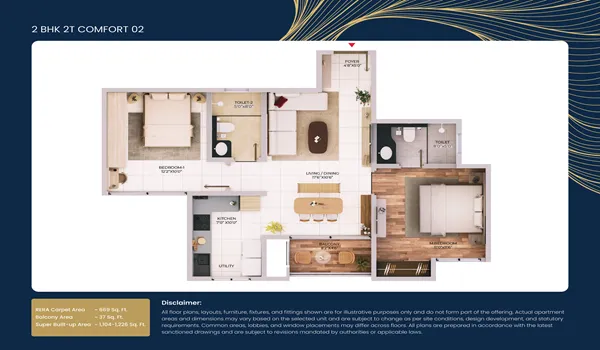 Purva Northern Lights 2 BHK 2T Comfort 1104 Sq Ft Purva Northern Lights 2 BHK 2T Comfort 1104 Sq Ft