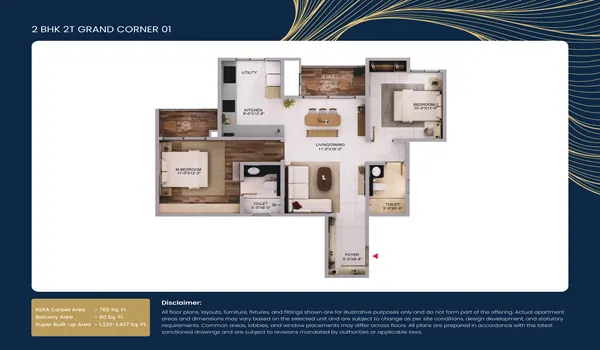 Purva Northern Lights 2 BHK 2T Grand Corner 1336 Sq Ft Purva Northern Lights 2 BHK 2T Grand Corner 1336 Sq Ft