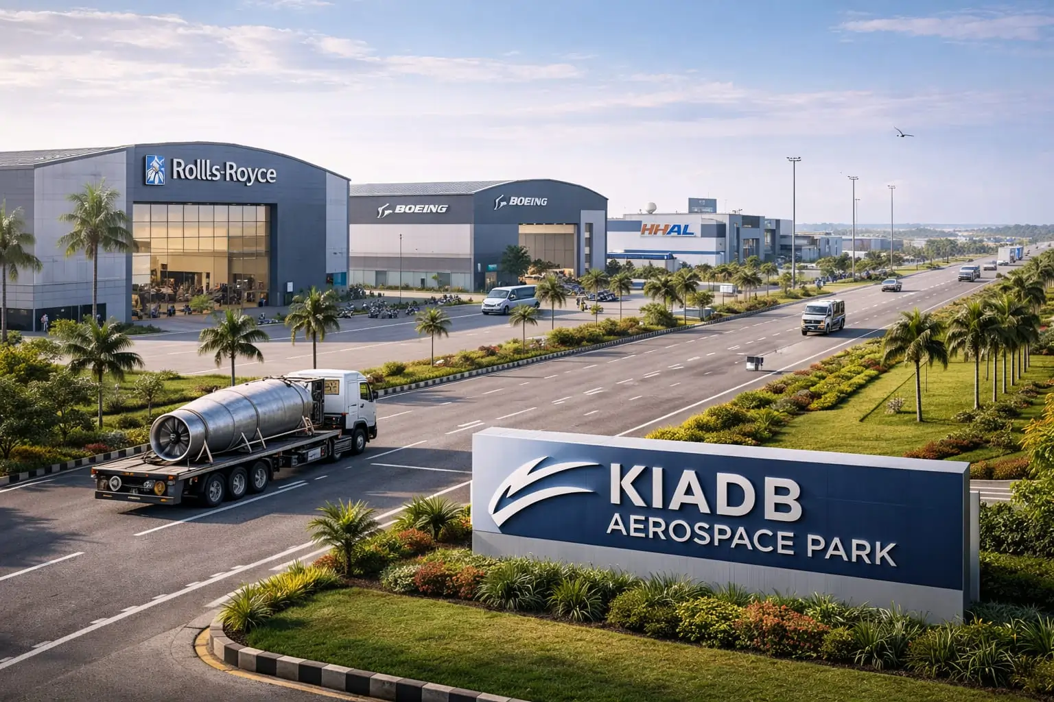 Purva Northern Lights Bagalur Location Aerial view of KIADB Aerospace Park near Purva Northern Lights